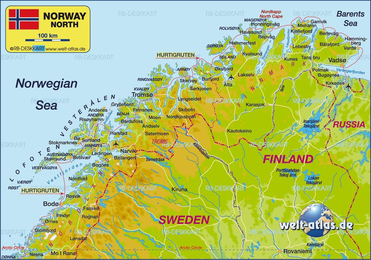 Карта kirkenes Норвегия