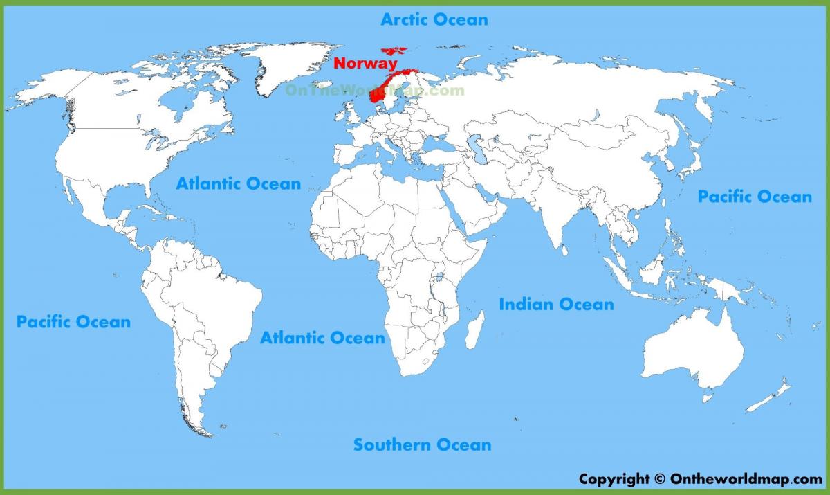 карта на света, показваща Норвегия