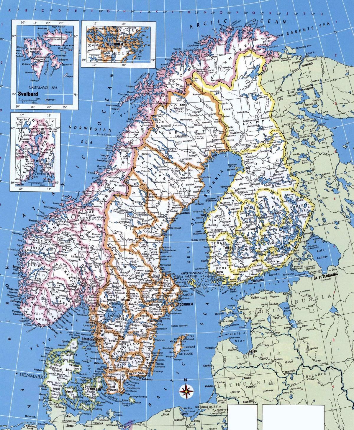 Карта на цялата Норвегия