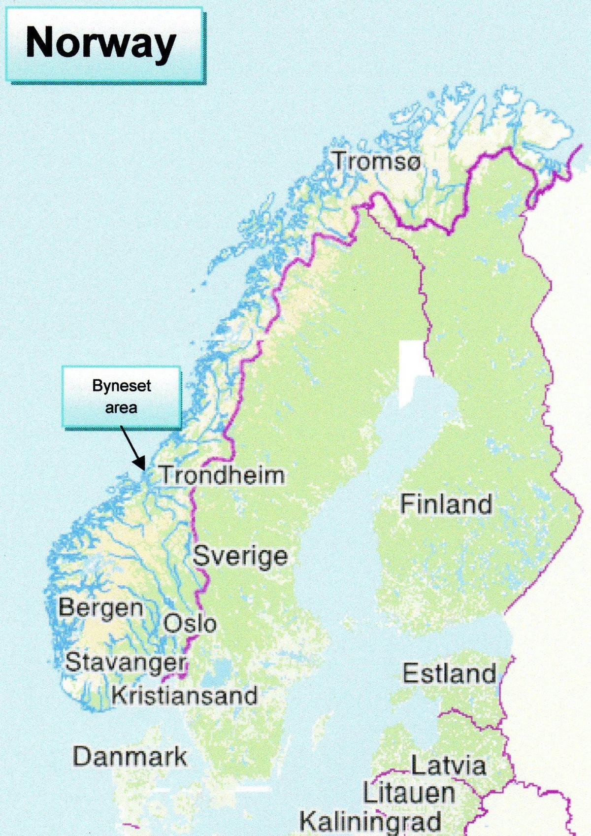Карта на трондхайм, Норвегия
