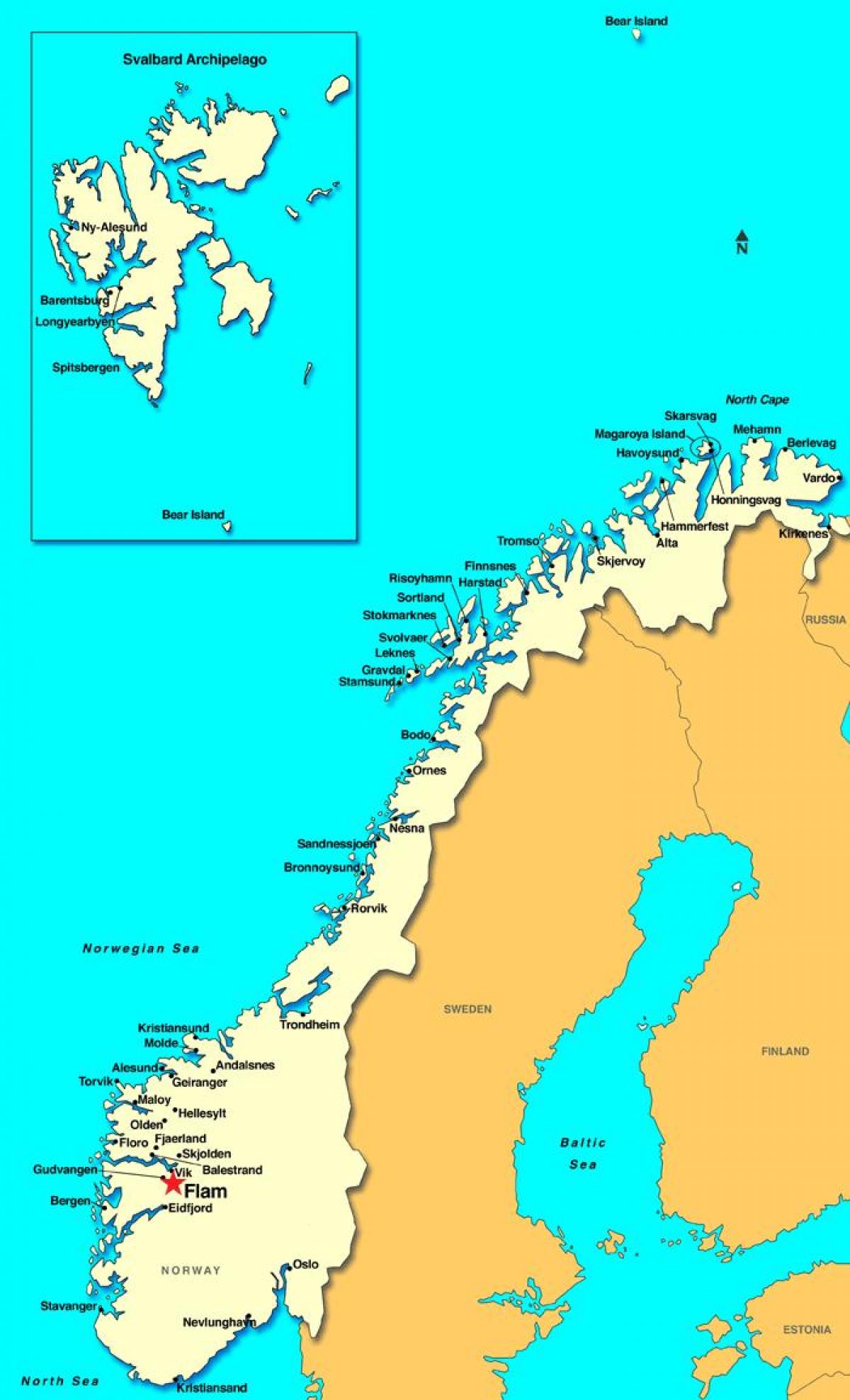 флам картата на Норвегия