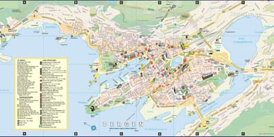 Град Берген, Норвегия, на картата