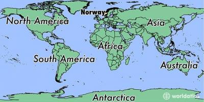 Карта на Норвегия място в света 